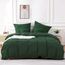 ATsense Bettwäsche 135x200 Baumwolle 4teilig, Stonewashed Bettwäsche-Sets Waldgrün Ähnlich wie Leinen, Oeko-TEX, Hypoallergen und Atmungsaktiv, 2 Bettbezug und 2 Kissenbezug 80x80