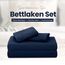 Utopia Bedding 4 Teilige Bettlaken Set 180x200 cm, Marineblau - Polyester Microfaser, Oeko-Tex Zertifiziert, 1 Spannbettlaken 180x200 cm, 1 Bettlaken 270x290 cm und 2 Kissenbezüge 50x75 cm
