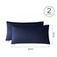 Amolavet Kissenbezug 40 x 80 Blau 2er Set Kopfkissenbezug 40x80 mit Hotelverschluss aus Gebürstetem Mikrofaser