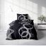 Leonado Vicenti Winter Bettwäsche Thermo Fleece Flausch Kuschelig Warme Garnitur Bettbezüge Set, Größe:4 teilig 155x220 cm, Farbe:Kreise schwarz grau