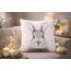 KAMACA Dekokissen Süßer Hase – 40x40 cm Inklusive Füllung & Reißverschluss – Flauschiges Oster - Kissen für Wohnzimmer & Couch
