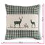 wometo Kissenhülle Zierkissen 40x40 OekoTex - Landhaus-Stil Dekokissen Sofakissen Stick Hirsch grün kariert, Karo grün Heller Hintergrund Reißverschluss