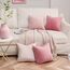 Topfinel 4er Set Kissenbezug 50x50 rosa Samt Kissenbezüge Kissenhülle sofakissen dekokissen Zierkissen Bezug deko für Sofa Schlafzimmer Wohnzimmer Balkon weich Farbverlauf