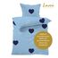 Lavea Matteo Bettwäsche Kinder Set, Kinderbettwäsche aus 100% Bio-Baumwolle, mit Herzmotiv, weiche Bezüge für Bettdecke und Kopfkissen, mit Reißverschluss, Hellblau Blau 100 x 135 cm und 40 x 60 cm