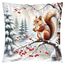 KAMACA Kissen Eichhörnchen 40x40 cm mit Füllung Deko-Kissen mit süßem Wintermotiv & Reißverschluss Gefülltes Sofakissen für Weihnachten, Winter & gemütliche Wohn-Dekoration (Eichhörnchen)