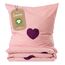 Lavea® Emilia Bettwäsche Kinder Set, Kinderbettwäsche aus 100% Bio-Baumwolle, mit Herzmotiv, weiche Bezüge für Bettdecke und Kopfkissen, mit Reißverschluss, Rosa Bordeaux 155 x 220 cm und 80 x 80 cm
