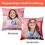 Easycosy Personalisiertes Kissen aus Premium Samt mit Foto, Doppelseitiger FotoKissen-Bezug mit 2 Fotos & Text Bedrucken als Valentinstag Foto Geschenke für Sie ihn -ohne Kissenfüllung (61 x 61 cm)