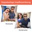 Easycosy Personalisiertes Kissen aus Premium Samt mit Foto, Doppelseitiger FotoKissen-Bezug mit 2 Fotos & Text Bedrucken alsValentinstag Foto Geschenke für Sie ihn-ohne Kissenfüllung (45 x 45 cm)