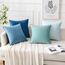 MIULEE 4er Set Samt Kissenbezug 45x45 cm Blau Serie Dekorative Kissenhülle Sofakissen Dekokissen Umwickelte Kante Kissenbezüge Zierkissenbezug für Sofa Wohnzimmer Schlafzimmer