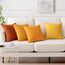MIULEE 4er Set Samt Kissenbezug 45x45 cm Orange Serie Dekorative Kissenhülle Sofakissen Dekokissen Umwickelte Kante Kissenbezüge Zierkissenbezug für Sofa Wohnzimmer Schlafzimmer