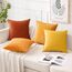 MIULEE 4er Set Samt Kissenbezug 40x40 cm Orange Serie Dekorative Kissenhülle Sofakissen Dekokissen Umwickelte Kante Kissenbezüge Zierkissenbezug für Sofa Wohnzimmer Schlafzimmer
