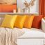 MIULEE 4er Set Samt Kissenbezug 40x40 cm Orange Serie Dekorative Kissenhülle Sofakissen Dekokissen Umwickelte Kante Kissenbezüge Zierkissenbezug für Sofa Wohnzimmer Schlafzimmer