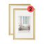 walther design Bilderrahmen gold 40 x 60 cm Doppelpack, Trendstyle Kunststoffrahmen KP460GD