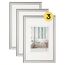 walther design Bilderrahmen silber 40 x 50 cm 3er Pack, Trendstyle Kunststoffrahmen KP050S3