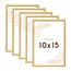 Wackadoo Bilderrahmen 10x15 Gold 5er Set Fotowand Fotorahmen aus leichtem Kunststoff mit Glas Picture frame Poster