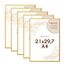 Wackadoo Bilderrahmen A4 21x29.7 (DIN A4) Gold 5er Set Fotowand Fotorahmen aus leichtem Kunststoff mit Glas Picture frame Poster
