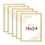 Wackadoo Bilderrahmen 18x24 Gold 5er Set Fotowand Fotorahmen aus leichtem Kunststoff mit Glas Picture frame Poster