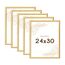 Wackadoo Bilderrahmen 24x30 Gold 5er Bilderrahmen Set Fotowand Fotorahmen aus leichtem Kunststoff mit Glas Picture frame Poster