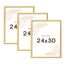 Wackadoo Bilderrahmen 24x30 Gold 3er Bilderrahmen Set Fotowand Fotorahmen aus leichtem Kunststoff mit Glas Picture frame Poster