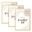 Wackadoo Bilderrahmen A4 21x29.7 (DIN A4) Gold 3er Set Fotowand Fotorahmen aus leichtem Kunststoff mit Glas Picture frame Poster