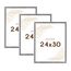 Wackadoo Bilderrahmen 24x30 Silber 3er Bilderrahmen Set Fotowand Fotorahmen aus leichtem Kunststoff mit Glas Picture frame Poster