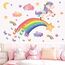 TOARTI Wandtattoo Mädchen Regenbogen Einhorn Wandaufkleber Schmetterlinge Wolken Wandsticker Babyzimmer Kinderzimmer Mädchen Schlafzimmer Wanddeko