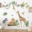 decalmile Wandtattoo Dschungel Tiere Reben Wandaufkleber Giraffe Löwe Zebra Safari Blätter Wandsticker Kinderzimmer Babyzimmer Schlafzimmer Wanddeko (XXL)