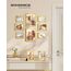 SONGMICS Bilderrahmen 10er Set, für 2 Fotos in 20 x 25 cm, 4 Fotos in 13 x 18 cm, 4 Fotos in 10 x 15 cm, Kunststoffscheibe, MDF, helles Gold RPF310A01