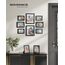 SONGMICS Bilderrahmen 10er Set, für 2 Fotos in 20 x 25 cm, 4 Fotos in 13 x 18 cm, 4 Fotos in 10 x 15 cm, Kunststoffscheibe, MDF, tintenschwarz RPF310H
