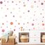 TOARTI Lichte Kreise Set Wandsticker Rosa Rot Punkte Kinderzimmer Wandtattoo Mädchen Jungen Babyzimmer Deko Dots Wandsticker Kinderzimmer
