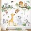 decalmile Wandtattoo Dschungel Tiere Baum Zweig Wandaufkleber Giraffe Affen Koala Safari Wandsticker Kinderzimmer Babyzimmer Wohnzimmer Wanddeko
