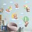 TOARTI Bär auf Mond Wandtattoo Tiere Wandaufkleber Heißluftballon Wolken und Sterne Wandsticker Lichtfarbe Babyzimmer Wanddeko Kinderzimmer Babyzimmer Schlafzimmer deko