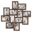 SONGMICS Bilderrahmen RPF022X01 für 12 Fotos 10,2 x 15,2 cm - Wandmontage und Montage erforderlich - Glas und MDF Holz Rahmen Rustikal Braun