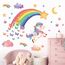 TOARTI Wandtattoo Mädchen Regenbogen Einhorn Wandaufkleber Schmetterlinge Wolken Wandsticker Babyzimmer Kinderzimmer Mädchen Schlafzimmer Wanddeko