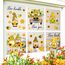 TOARTI Wandtattoos Gelb Bienen Fenster Dekoration Blumen,Biene Gnom Aufkleber,Fensterbilder Frühling Blumen,Fensteraufkleber Biene für Kinderzimmer Wohnzimmer