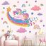 TOARTI Wandtattoo Einhorn Groß,Regenbogen Wandaufkleber für Mädchen Babyzimmer,Rosa Herze Deko,Sterne Schmetterling Wandsticker Wolken,Einhorn Blumen Wanddeko für Kinderzimmer Schlafzimmer Wohnzimmer