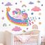 TOARTI Wandtattoo Einhorn Groß,Regenbogen Wandaufkleber für Mädchen Babyzimmer,Rosa Herze Deko,Sterne Schmetterling Wandsticker Wolken,Einhorn Blumen Wanddeko für Kinderzimmer Schlafzimmer Wohnzimmer