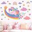 TOARTI Wandtattoo Einhorn Groß,Regenbogen Wandaufkleber für Mädchen Babyzimmer,Rosa Herze Deko,Sterne Schmetterling Wandsticker Wolken,Einhorn Blumen Wanddeko für Kinderzimmer Schlafzimmer Wohnzimmer
