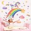 TOARTI Wandtattoo Mädchen Regenbogen Einhorn Wandaufkleber Schmetterlinge Wolken Wandsticker Babyzimmer Kinderzimmer Mädchen Schlafzimmer Wanddeko
