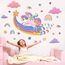 TOARTI Wandtattoo Einhorn Groß,Regenbogen Wandaufkleber für Mädchen Babyzimmer,Rosa Herze Deko,Sterne Schmetterling Wandsticker Wolken,Einhorn Blumen Wanddeko für Kinderzimmer Schlafzimmer Wohnzimmer