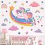 TOARTI Wandtattoo Einhorn Groß,Regenbogen Wandaufkleber für Mädchen Babyzimmer,Rosa Herze Deko,Sterne Schmetterling Wandsticker Wolken,Einhorn Blumen Wanddeko für Kinderzimmer Schlafzimmer Wohnzimmer