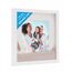 PHOTOLINI 3D Bilderrahmen zum Befüllen 40x40 Weiß groß, 1,5 cm tiefer Objektrahmen mit Glas, tiefer Bilderrahmen 40x40 Holz MDF mit Passepartout, Dicker 3D Rahmen befüllbar für Gegenstände Geschenk