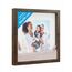 PHOTOLINI 3D Bilderrahmen zum Befüllen 30x30 Eiche dunkel groß, 1,5 cm tiefer Objektrahmen mit Glas, tiefer Bilderrahmen 30x30 Holz MDF mit Passepartout, Dicker 3D Rahmen befüllbar für Gegenstände