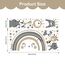Tanlaby Große Regenbogen und Tier Wandtattoo Boho Grau Braun Waldland Tier Wandsticker Nordisch Giraffe Löwe Wandaufkleber für Kinder Babyzimmer Wohnzimmer Schlafzimmer Kinderzimmer Wanddekoration