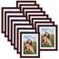 Vasemouh Mahagonifarbe Bilderrahmen 15er-Set, für 13x18 Bilder mit Passepartout oder für Bilder 15x20 ohne Passepartout, Wand- und Tischaufstellung