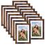 Vasemouh brauner Bilderrahmen 15er-Set, für 10x15 Bilder mit Passepartout oder für Bilder 13x18 ohne Passepartout, Wand- und Tischaufstellung