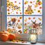 Aonveki 68 Stück Fensterbilder Herbst Selbstklebend, Thanksgiving Herbstdeko Fenster Aufkleber Ohne Kleber, Ahornblätter Kürbis Kleintiere Fensterdeko Herbst für Kinderzimmer Cafe