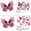 Foonii 72 PCS 3D Schmetterlinge Wanddeko Aufkleber Abziehbilder,schlagfestem Kunststoff Schmetterling Dekorationen, Wand-Dekor Rosa