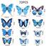 Foonii 72 PCS 3D Schmetterlinge Deko Wanddeko Aufkleber Abziehbilder,Butterfly Wandsticker 3D Wandtatoo für Die Wand Wohnung Hause Schlagfestem Kunststoff Schmetterling Dekorationen Wand-Dekor Blau