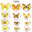 Foonii 72 PCS 3D Schmetterlinge Deko Wanddeko Aufkleber Abziehbilder,Butterfly Wandsticker 3D Wandtatoo für Die Wand Wohnung Hause Schlagfestem Kunststoff Schmetterling Dekorationen Wand-Dekor Gelb